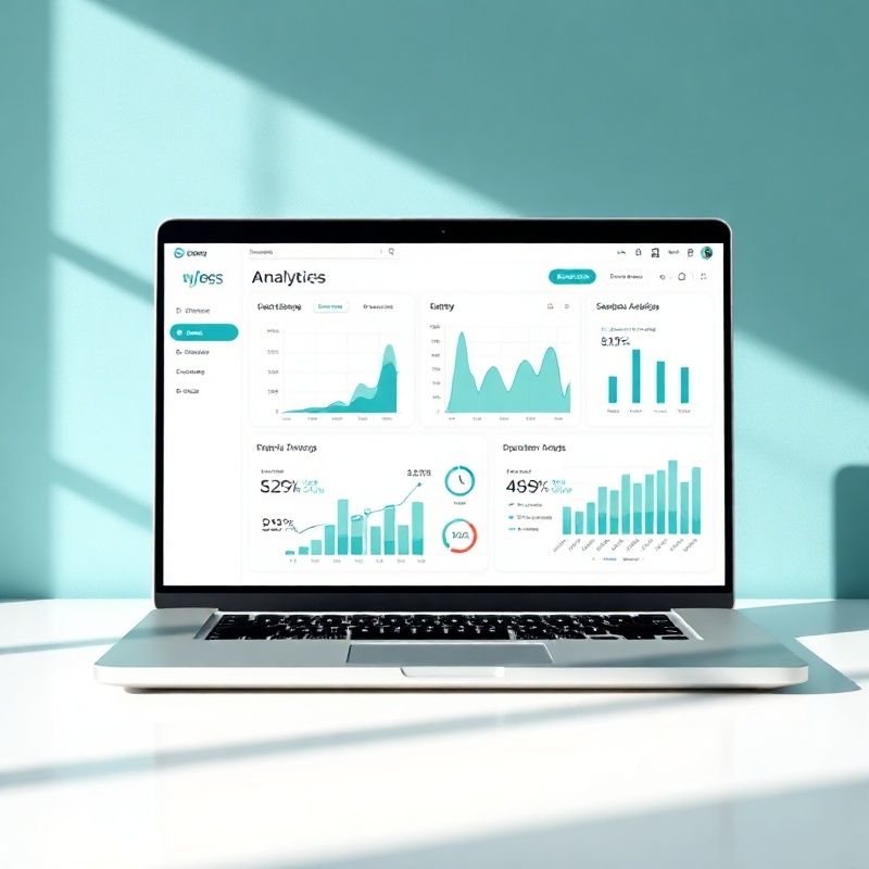 Learningroomq SaaS dashboard na laptopu